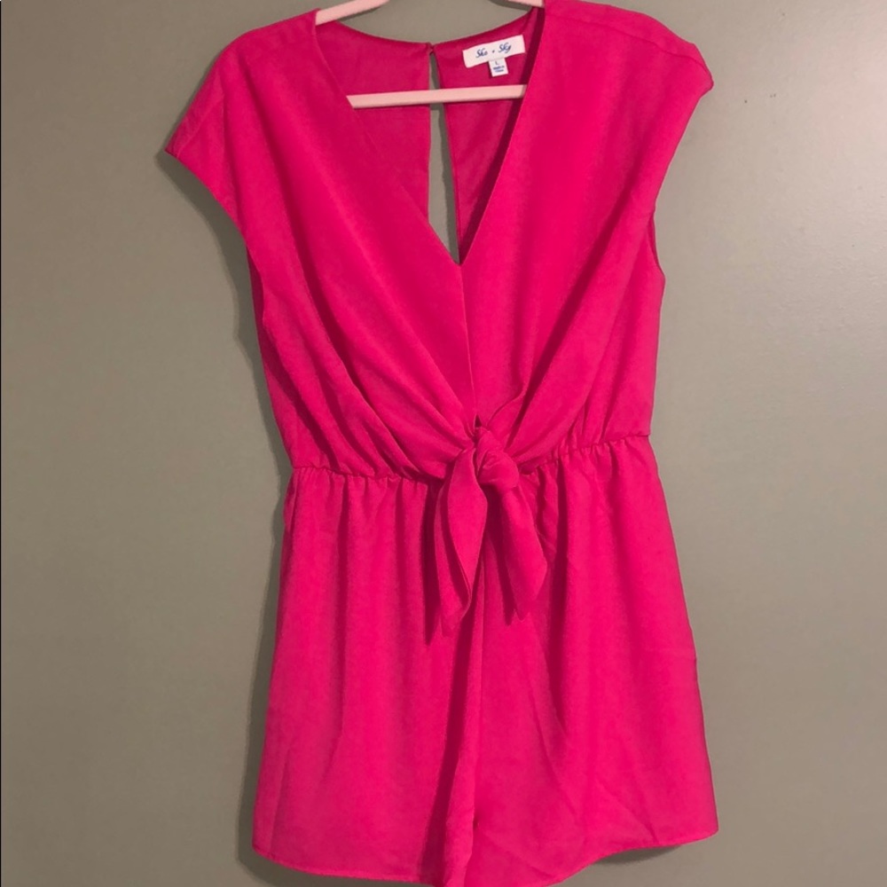 Bright pink romper